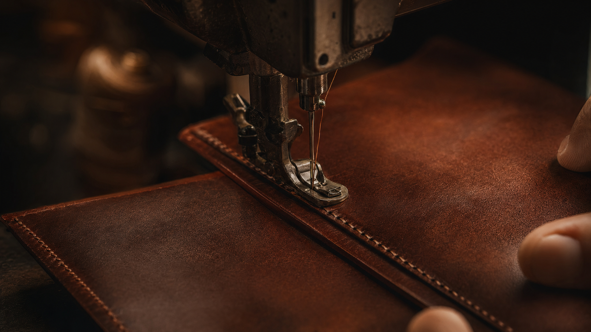 Leather goods making process: Stitching