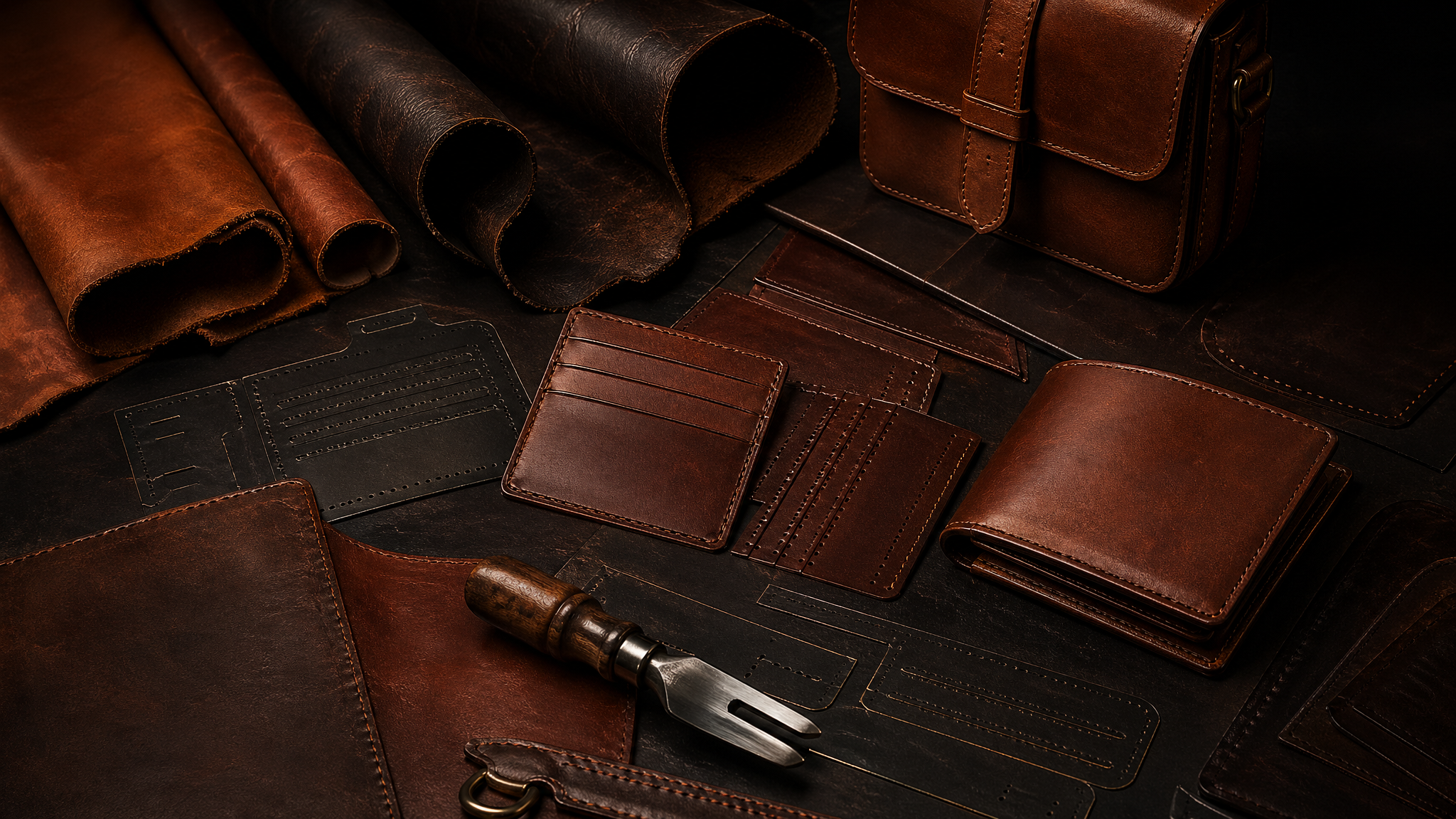 Premium leather goods making process composition